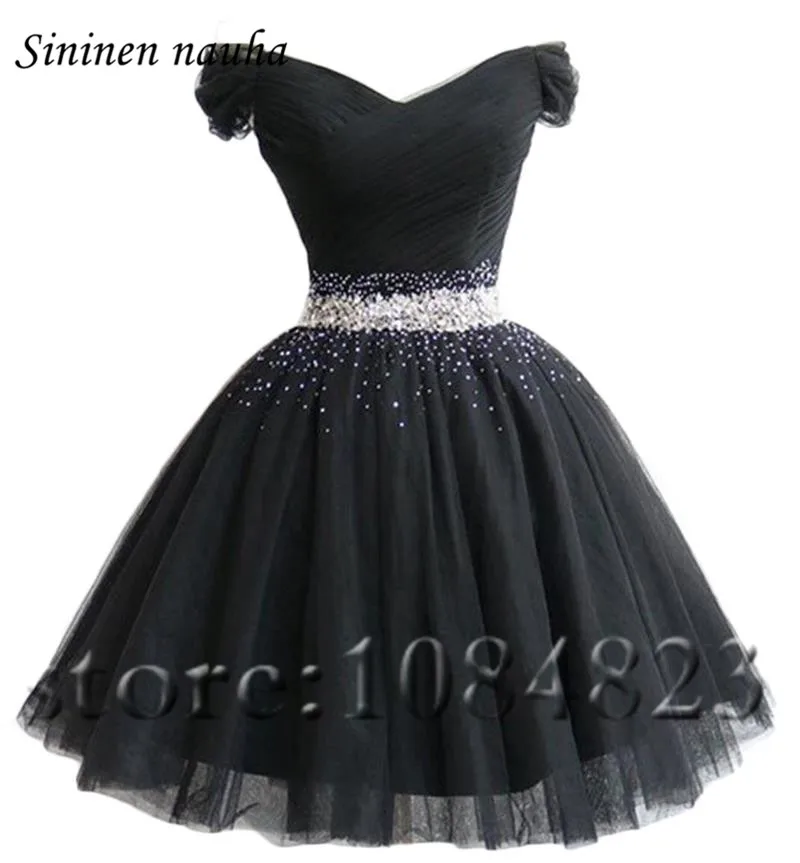Короткое платье для выпускного бала вечера женщин с открытыми плечами и бусинами вечернее из тюля 2019