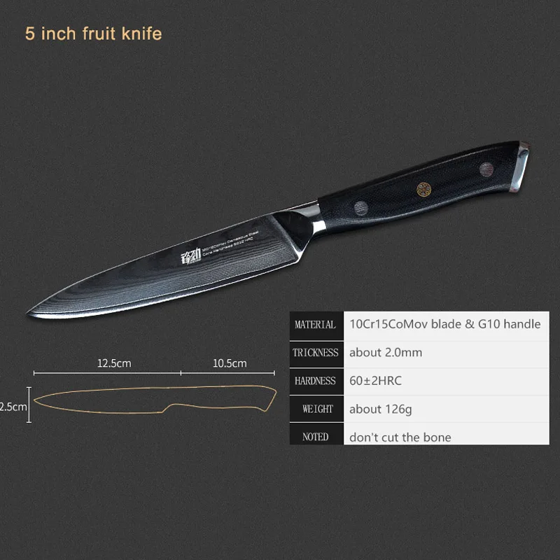 FINDKING G10 набор дамасских ножей с ручкой 7 дюймов нож для мясника 8 дюймов нож для шеф-повара 5 дюймов нож для фруктов 67 слоев дамасской стали