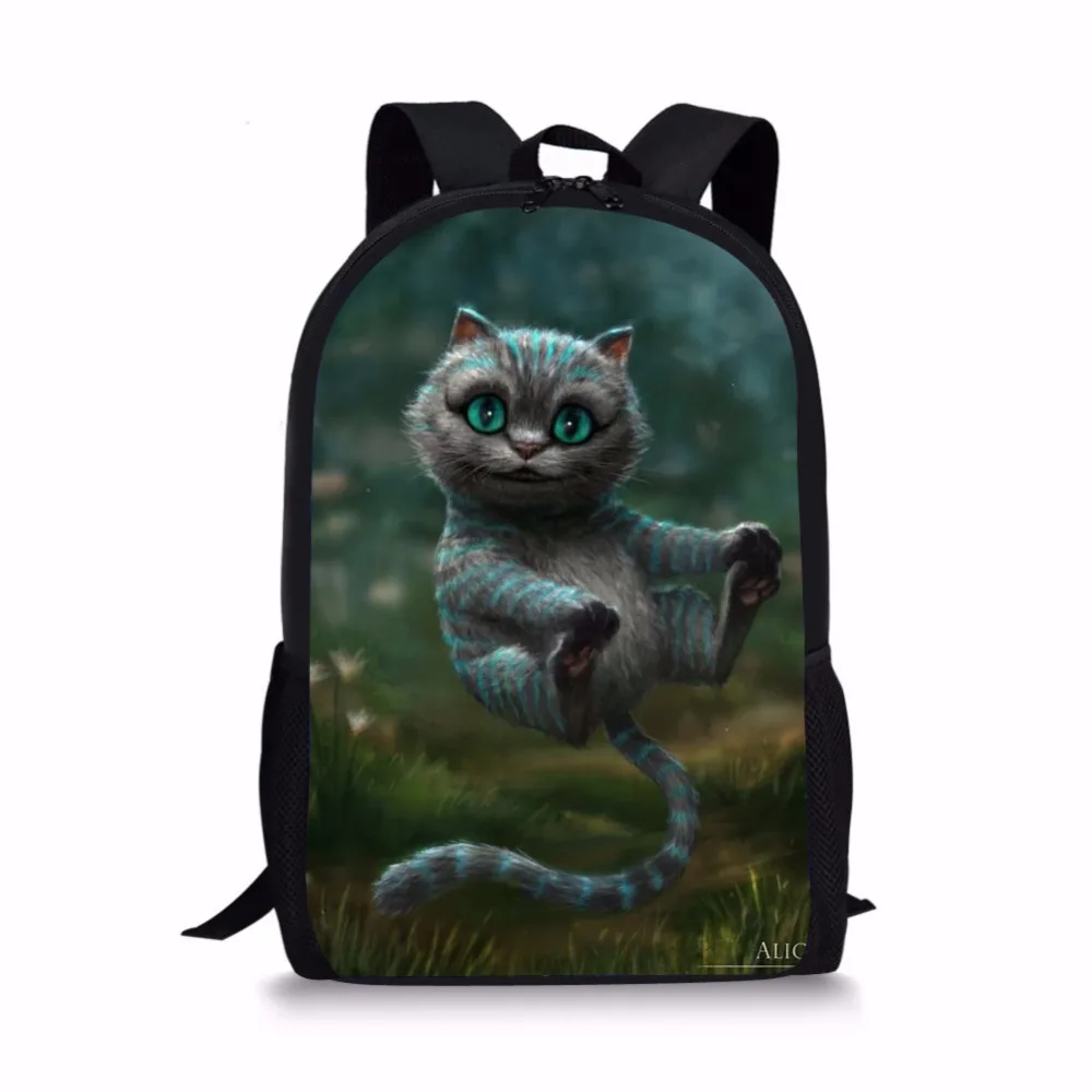 Noisydesigns милый рюкзак для кошек, яркий рюкзак Mochila, школьная сумка для девочек-подростков, Чеширская сумка с аппликацией в виде котенка, мультяшный принт