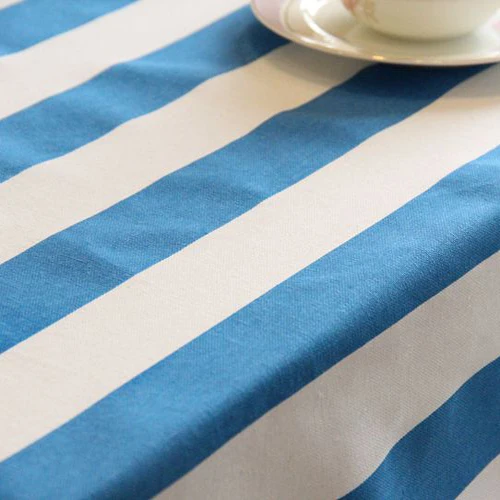 Mediterranean style blue and white striped canvas table cloth cotton many sizes | Дом и сад