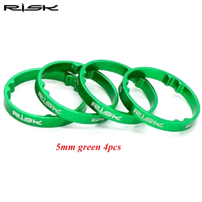 5mm green 4pcs 4 шт./компл. 5 мм легкий Алюминий велосипед гарнитура шайба горный велосипед передняя вилка шайба рулевая колонка велосипеда руль прокладки уплотнительное кольцо - Цвет: 5mm green 4pcs