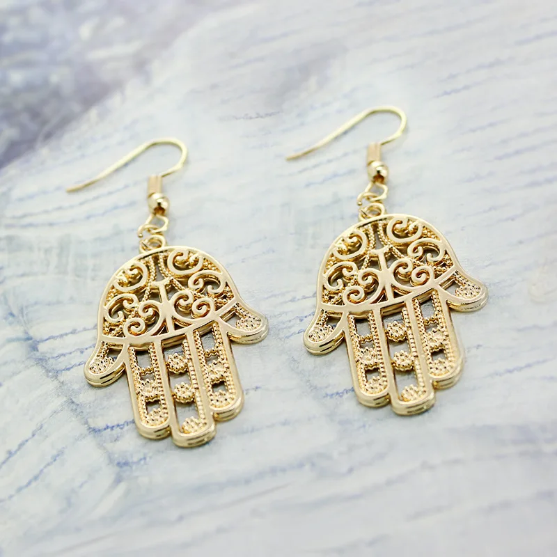 Женские винтажные серьги подвески в форме пальмы Fatima висячие с крючком турецком