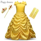Платье принцессы красавицы и чудовища, маскарадный костюм Белль, детское платье для девочек, одежда для девочек на день рождения