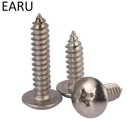 GB/T 50 шт. M4 * 6-60 мм 304 нержавеющая сталь большая плоская головка Самонарезающий винт