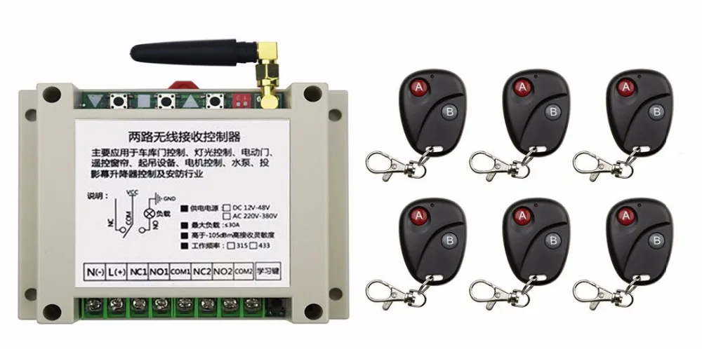 Новинка 2017 года DC12V 24V 36V 48V 10A 2CH 2channe RF беспроводной переключатель системы