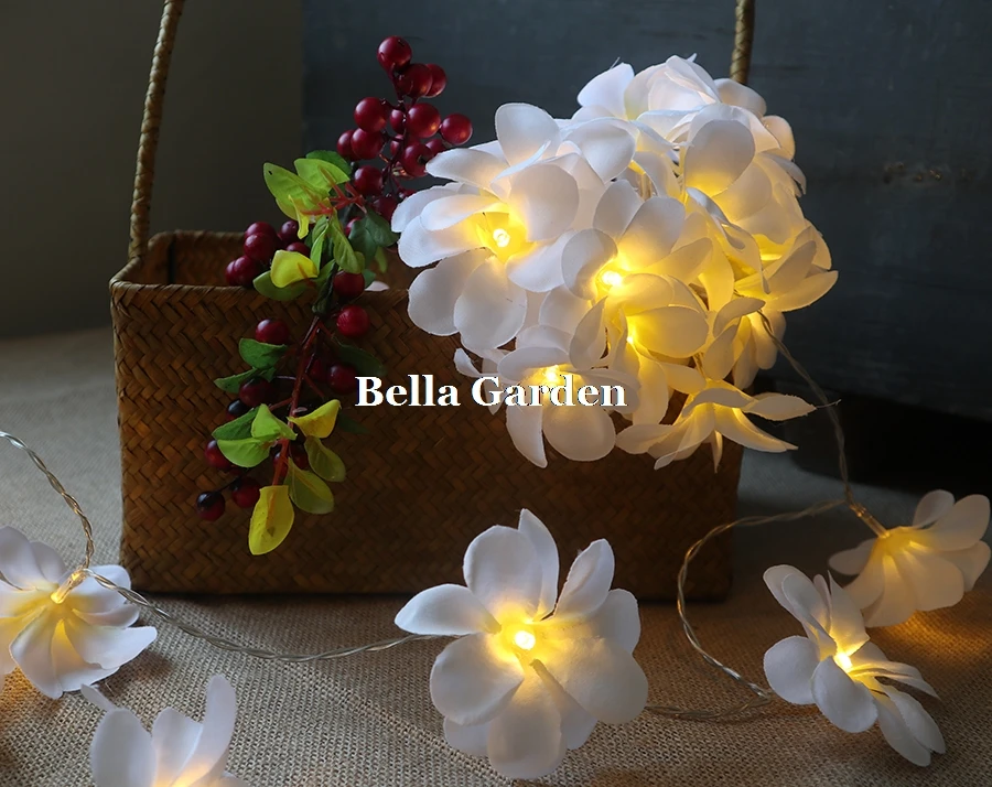 Ручная работа 3 м 20LED гирлянда frangipani с usb-питанием цветочная украшения для