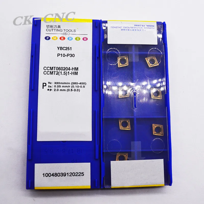 10 шт. CCMT060204 HM YBC251 CCMT2 (1 5) 1 токарный станок с ЧПУ инструмент лезвие вставка наружное