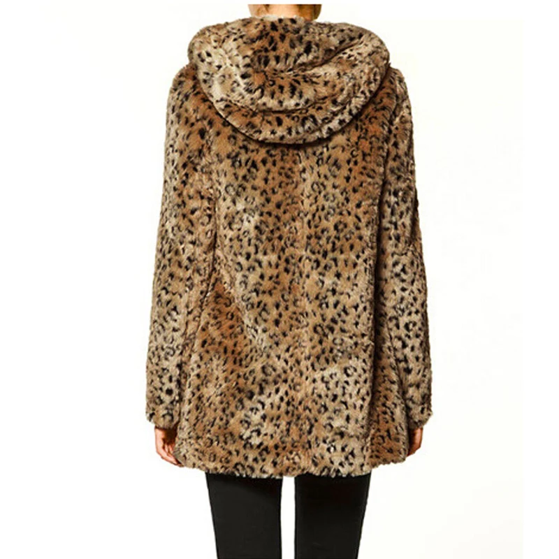 2019 Winter Women Leopard Coat Fur Domineering Feral Faux Coats Fashion Warm Outwear Casaco De Pele PC185 | Женская одежда