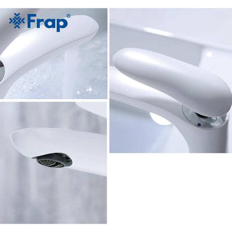 Frap Новый латунь белая ванная комната смеситель для умывальника водопад
