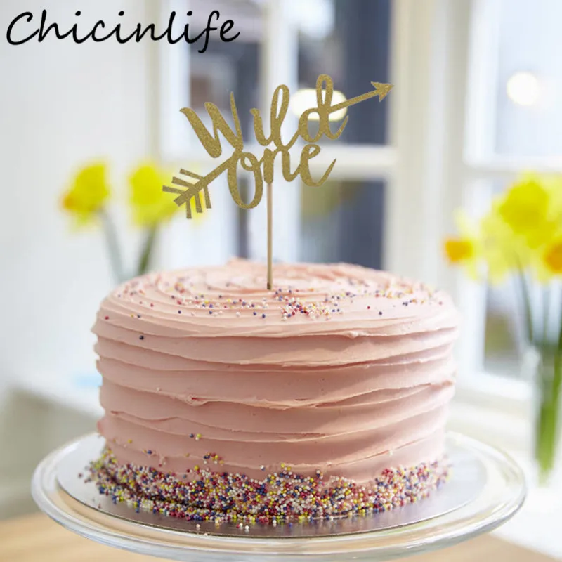 Chicinlife 1 шт. первый день рождения дикий один торт Топпер День украшение для