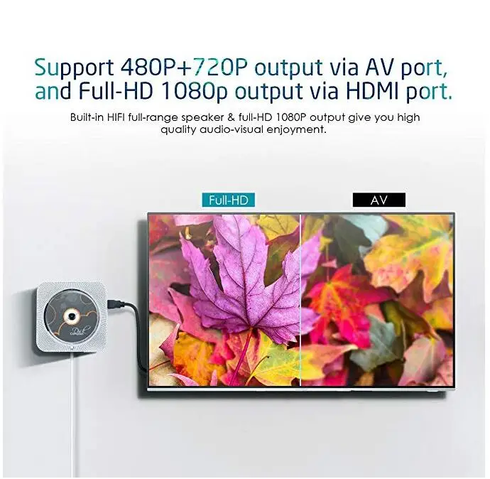 Dvd плеер Kustron с выходом HDMI 1080P для ТВ проигрывает dvd диски и компакт потяните