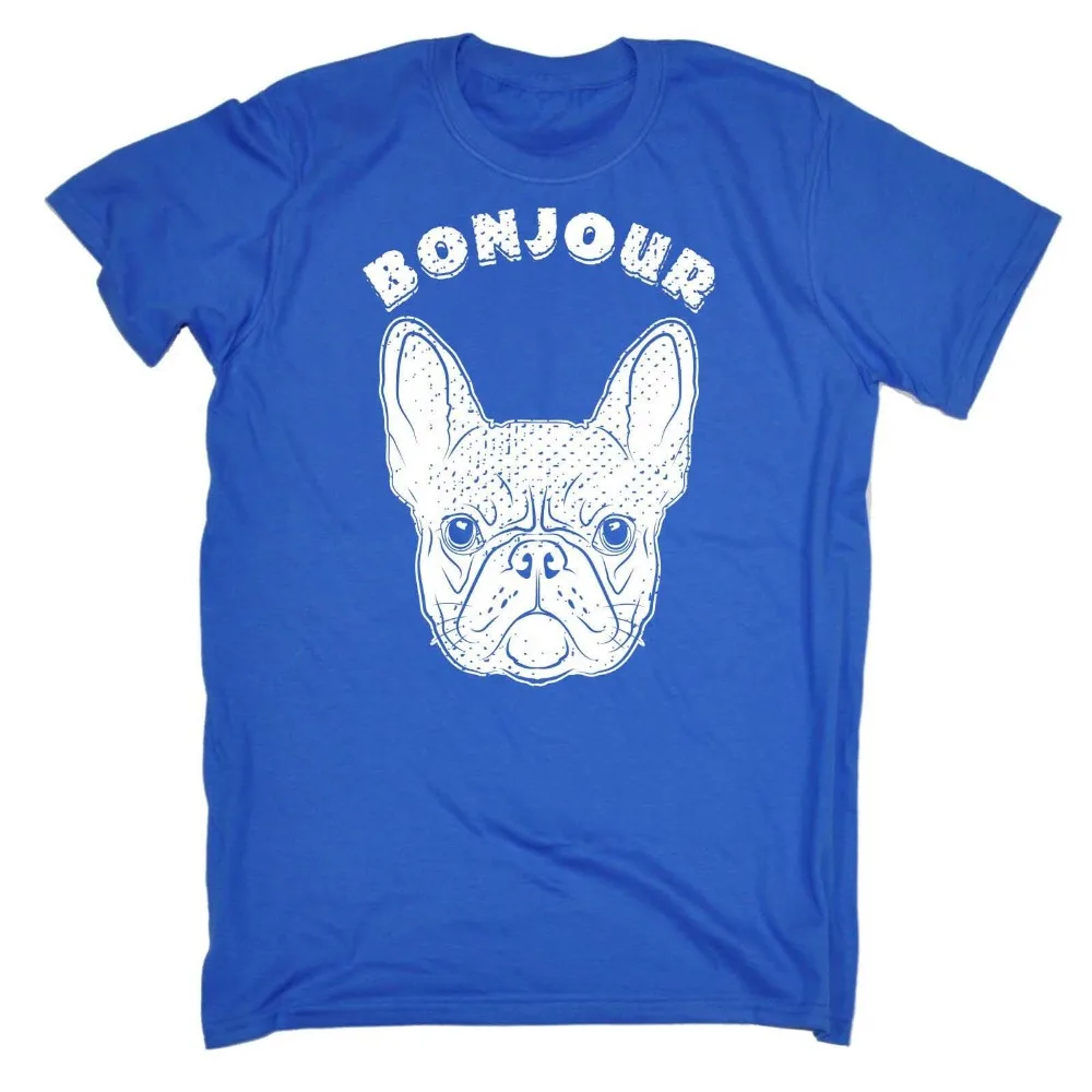 Bonjour Frenchie Мужская футболка на день рождения Французский бульдог щенок милый