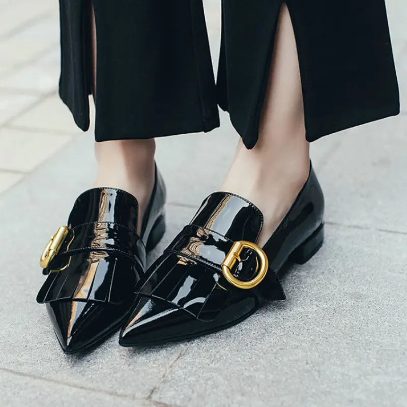 Бренд дизайн 2017 весна лето женщин натуральная кожа плоский каблук обувь одного