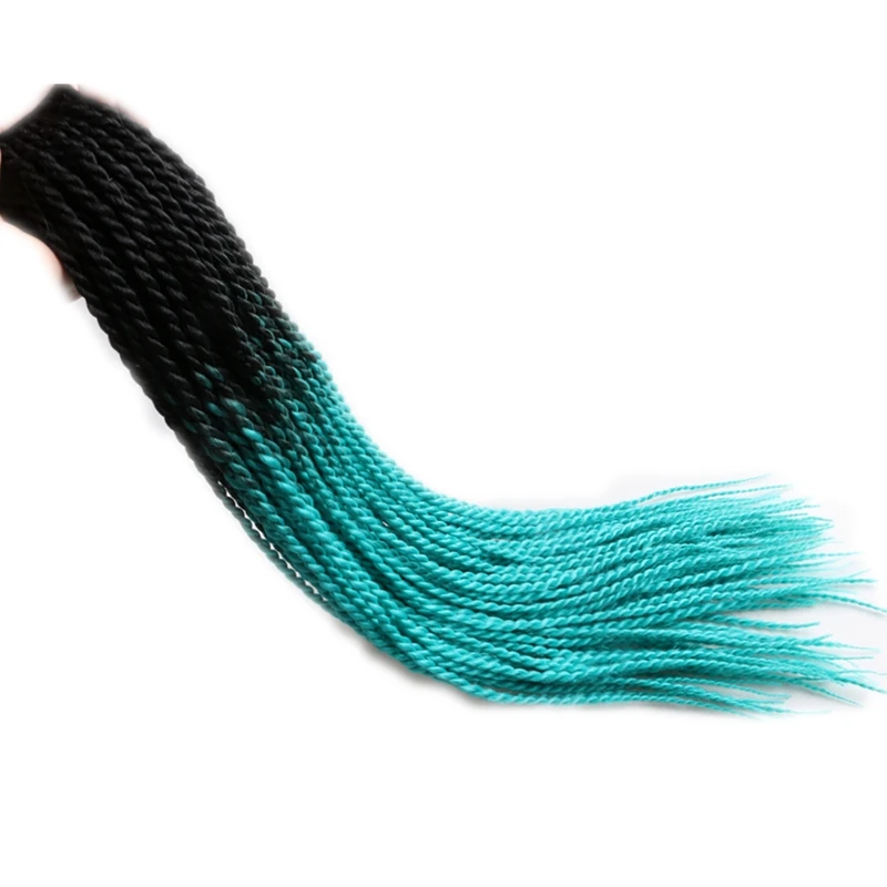 Desire for hair, 1 упаковка, 24 дюйма, 100 г, 24 пряди, Омбре, цвет, предварительно петля, вязанные, синтетические, 2X тонкие, Сенегальские, скрученные, косички для волос - Цвет: T1B/зеленый