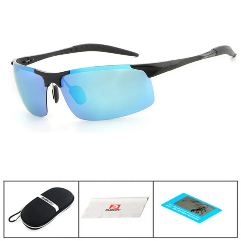 D8177 Balck Blue Винтажные алюминиевые поляризованные солнцезащитные очки, мужские классические брендовые солнцезащитные очки для мужчин, очки для вождения с покрытием - Цвет линз: D8177 Balck Blue