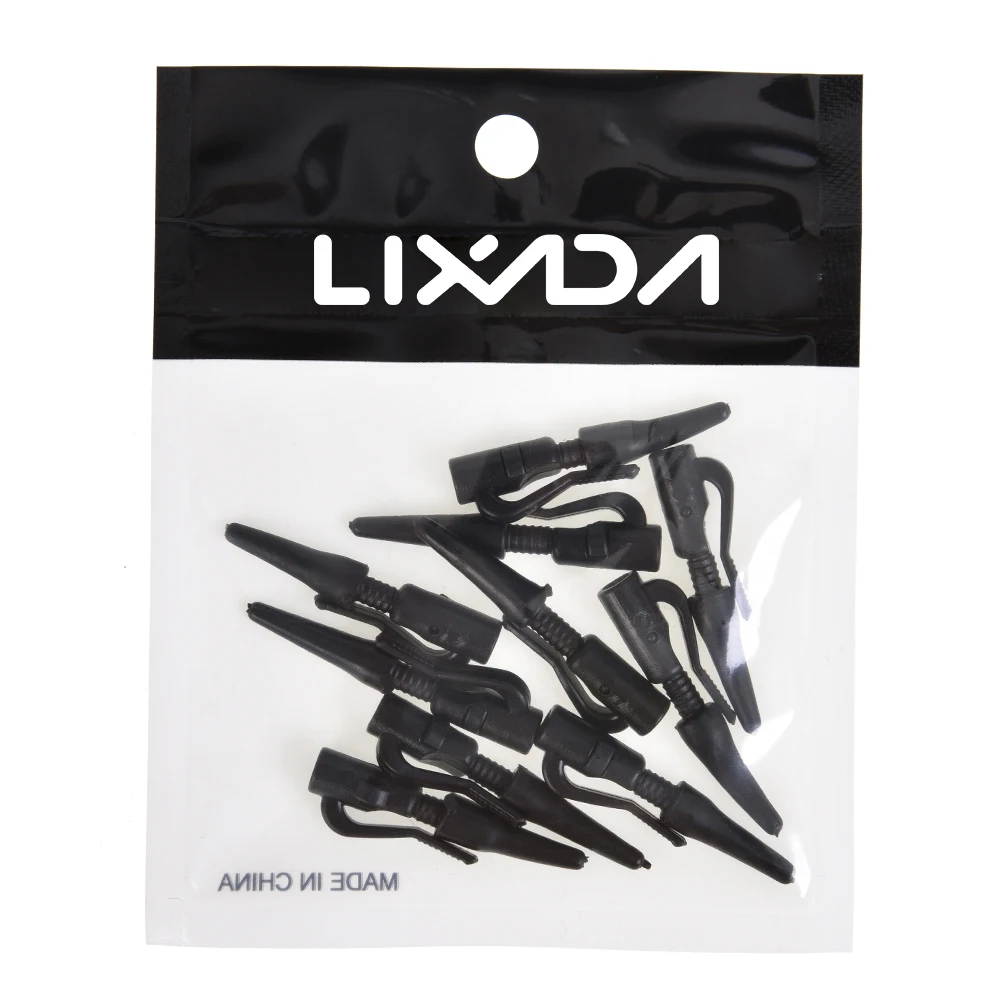 Lixada упаковка из 10 шт., безопасные свинцовые зажимы, аксессуары для ловли карпа, рыболовный терминал, снасти, инструмент с хвостом, резиновые трубки, Pesca