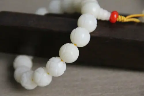 Тибет Буддизм белый корень дерева Бодхи резьба бусины Лотос браслет|Плетеные