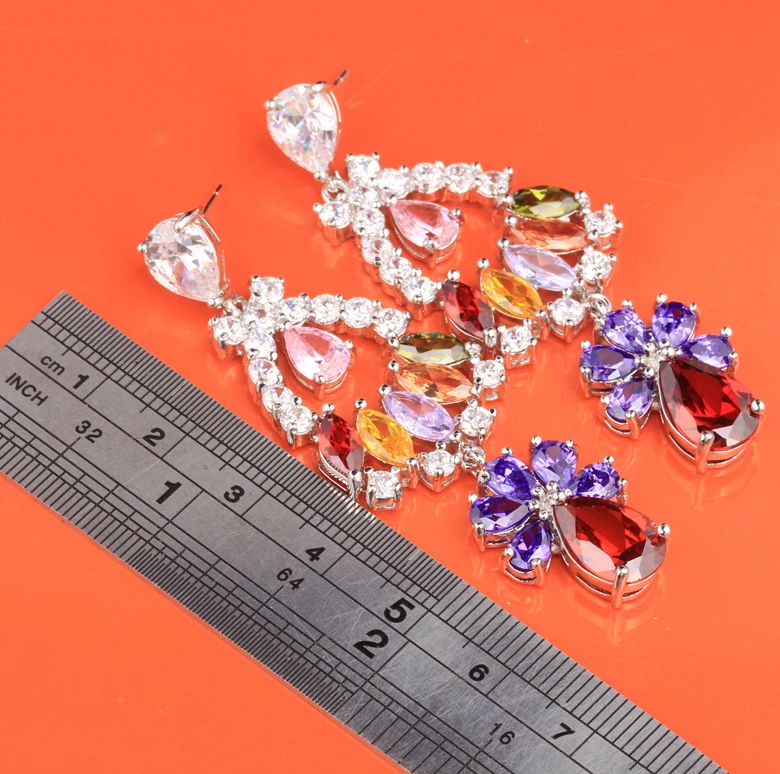 Галантный Многоцветный Morganite стерлингового серебра 925 Модные украшения для Для