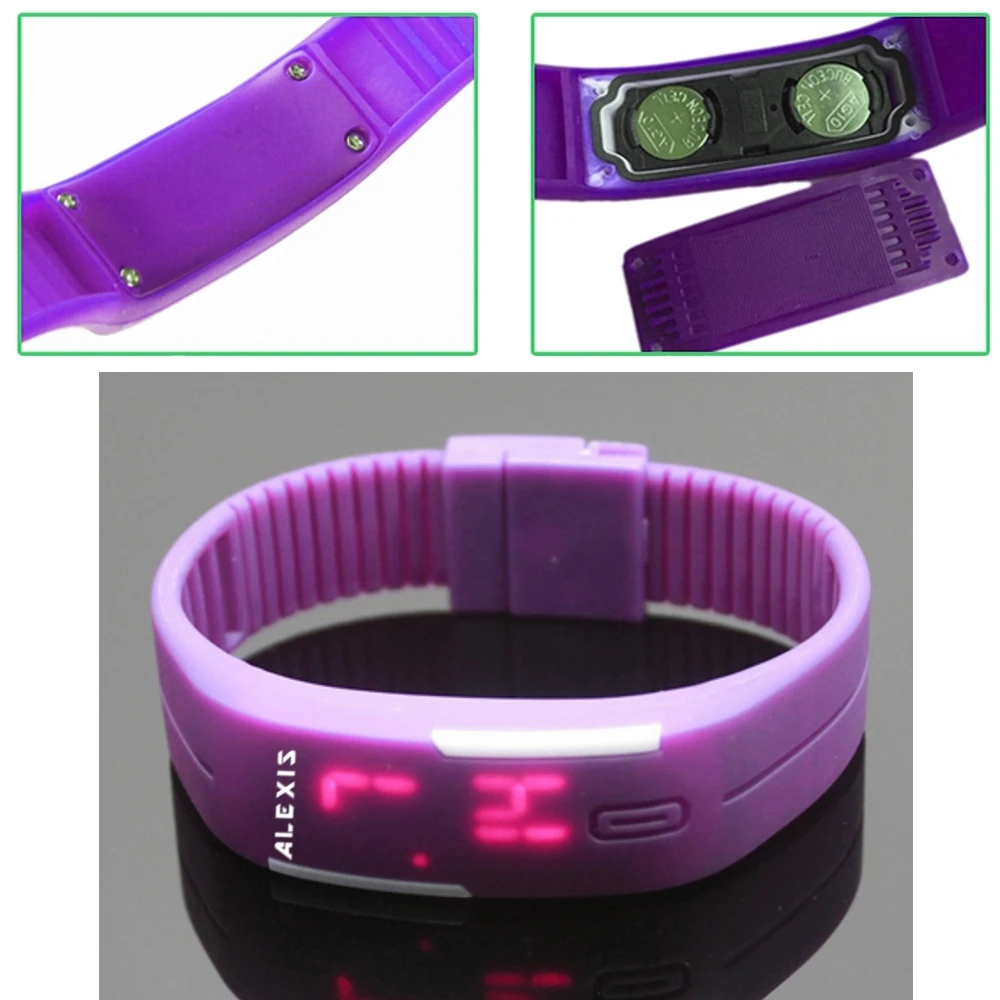 ALEXIS Спортивный Повседневный светодиодный дисплей прямоугольный фиолетовый