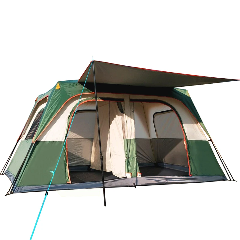 Günstig 5-8persons Voll Automatische Doppel Schicht Im 2 Wohnzimmer Camping Zelt In Top Qualität Große Raum Umfassen Eine Unterstützung Pole