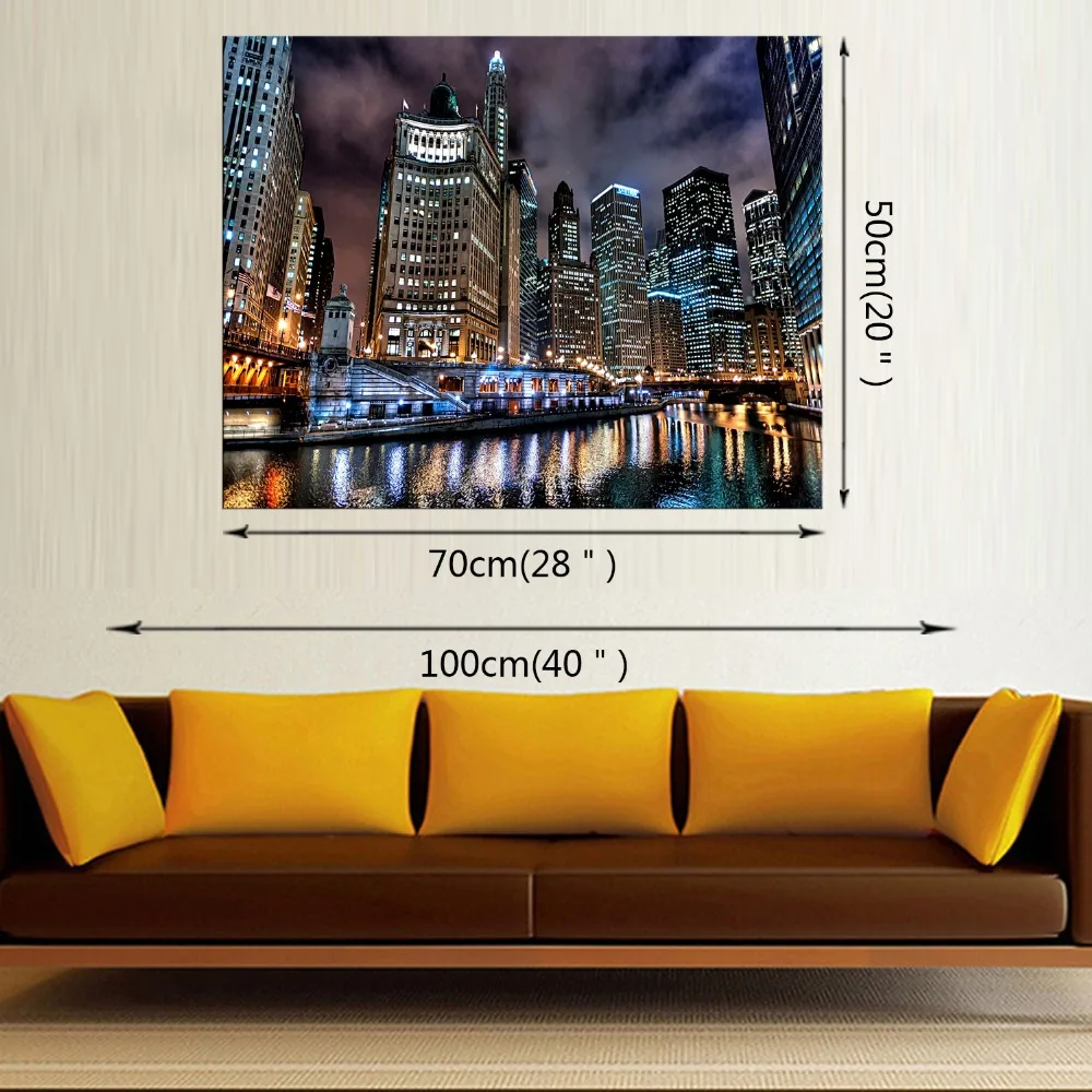 1 Panel Free Shipping Wall Art Fashion HD Great Canvas painting Home Decor city night view Artwork Prints Framed | Дом и сад