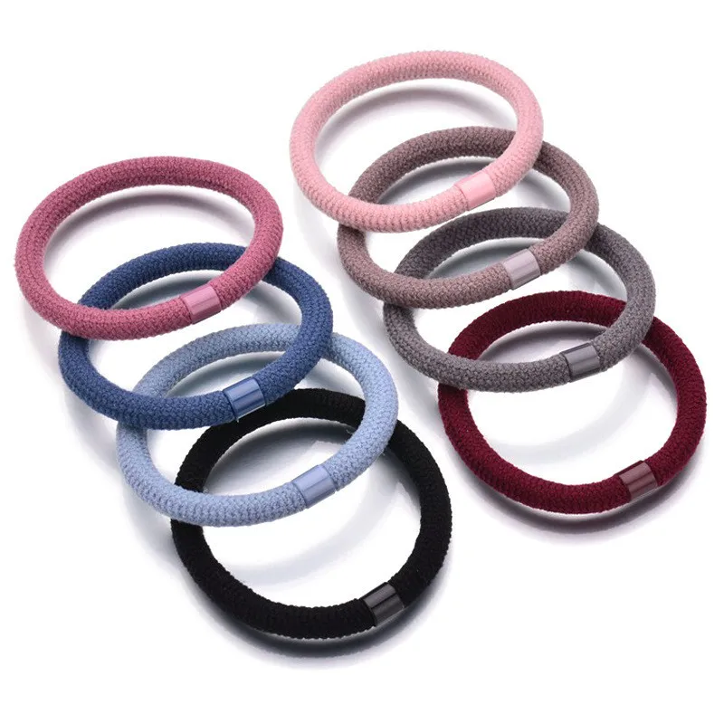 10pcs/lot For Women Elastic Hair Bands Simple Style HairTie Scrunchies Pure Color High Rope Girls Accessories |