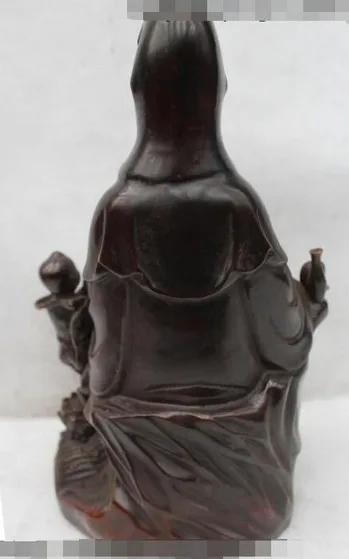 YM 320 12&quot Lucky Chinese Fengshui Bronze Kwan-yin Guan Yin Goddess Bring Kid Boy Statue | Дом и сад