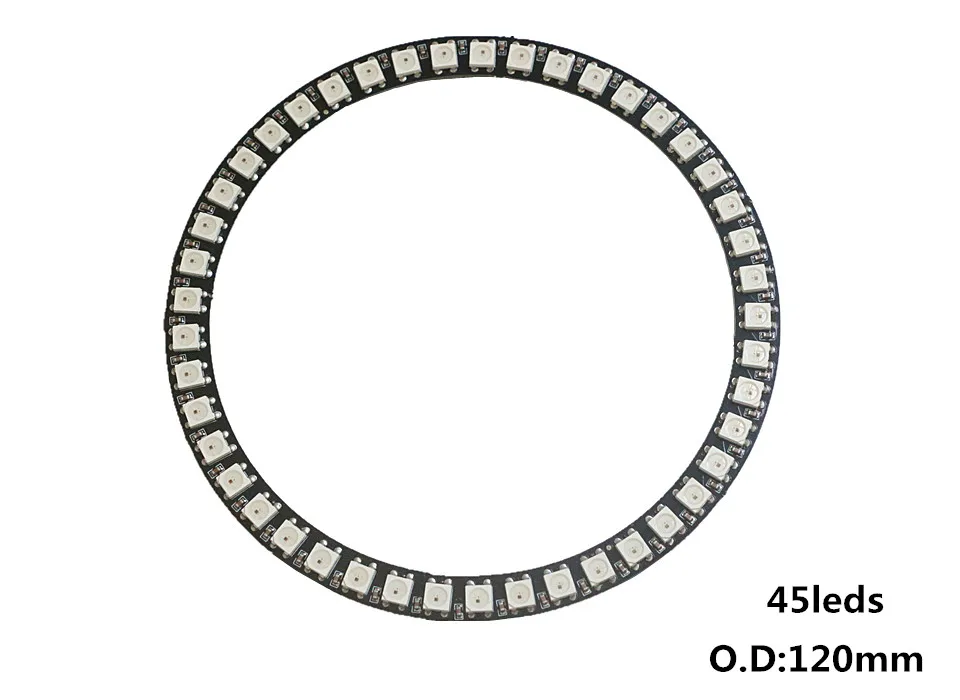 45leds 8/16/24/35/45/128 светодиодный s WS2812B пикселей кольцо Адресуемых Светодиодный модули DC5V SK6812 WS2812 RGB Полноцветный круглый СВЕТОДИОДНЫЙ круг - Испускаемый цвет: 45leds