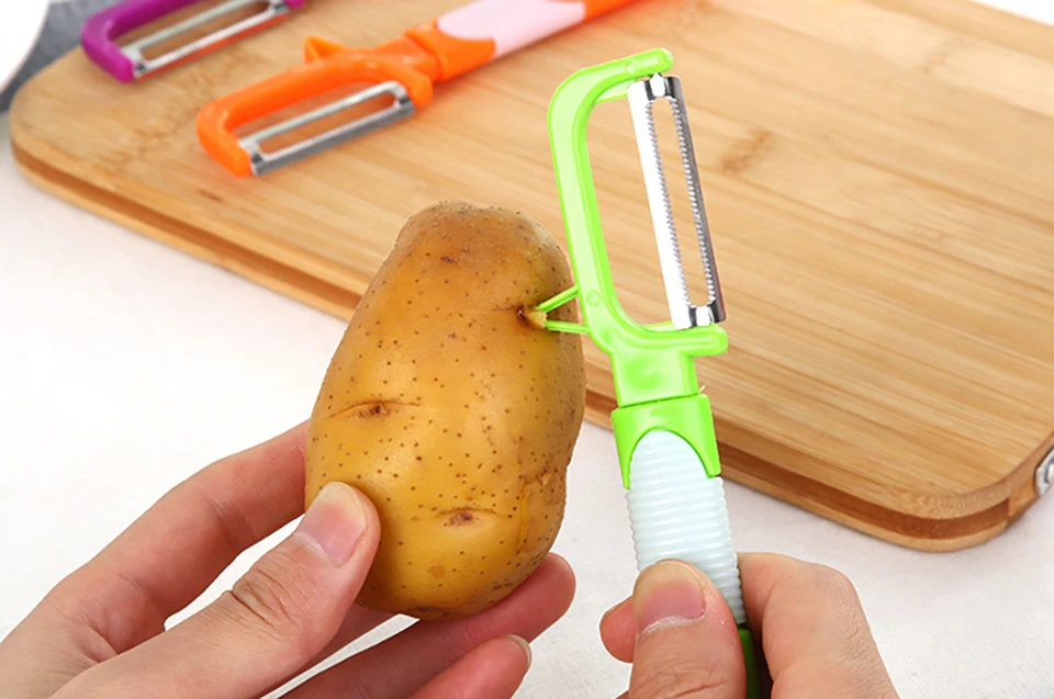Descascador Нержавеющая сталь 360 нож резак Картофелечистка pelador овощей de patatas eplucheur гаджеты кухонные принадлежности
