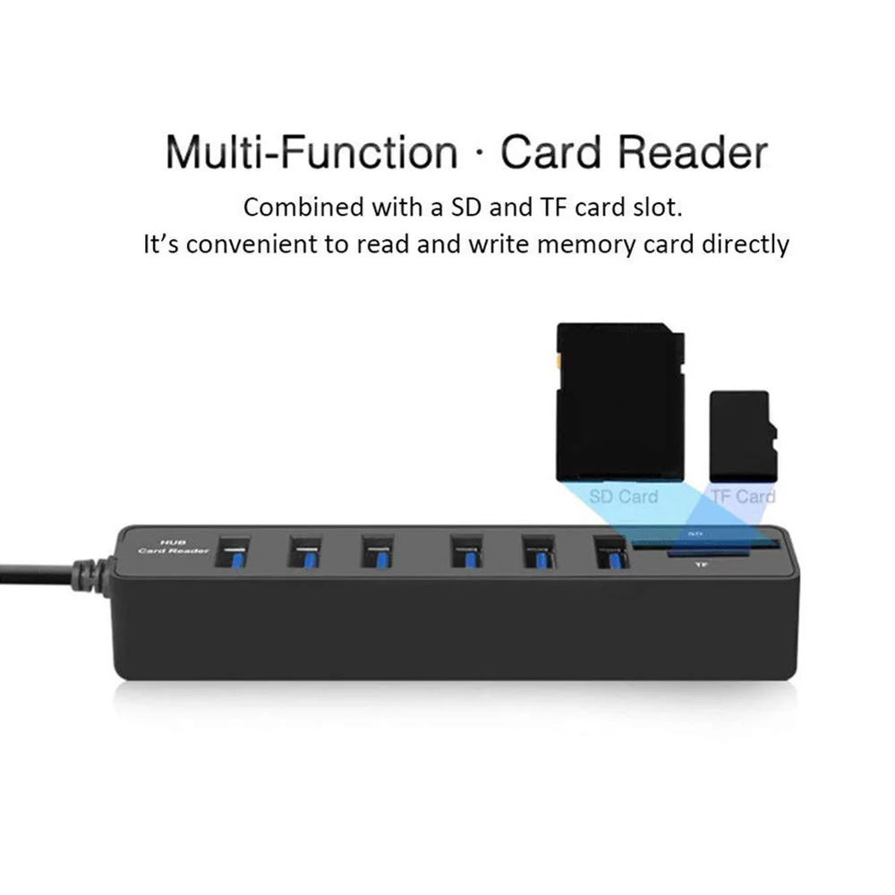 Мульти USB 3,0 2,0 концентратор USB разветвитель Высокоскоростной 5 8 портов Hab TF SD кард-ридер все в одном для ПК Компьютерные аксессуары