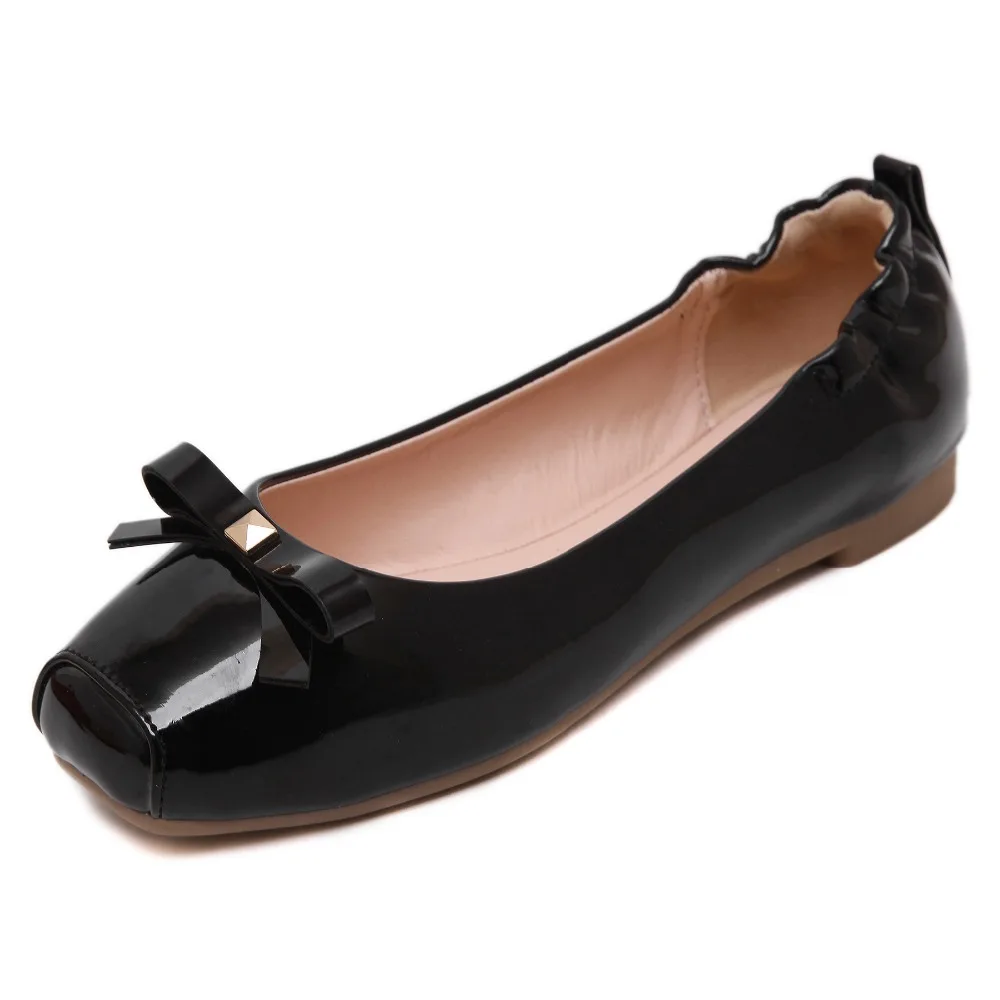 Sweet Bowknot Soft-soled square-headed Casual Egg Roll shoes | Обувь