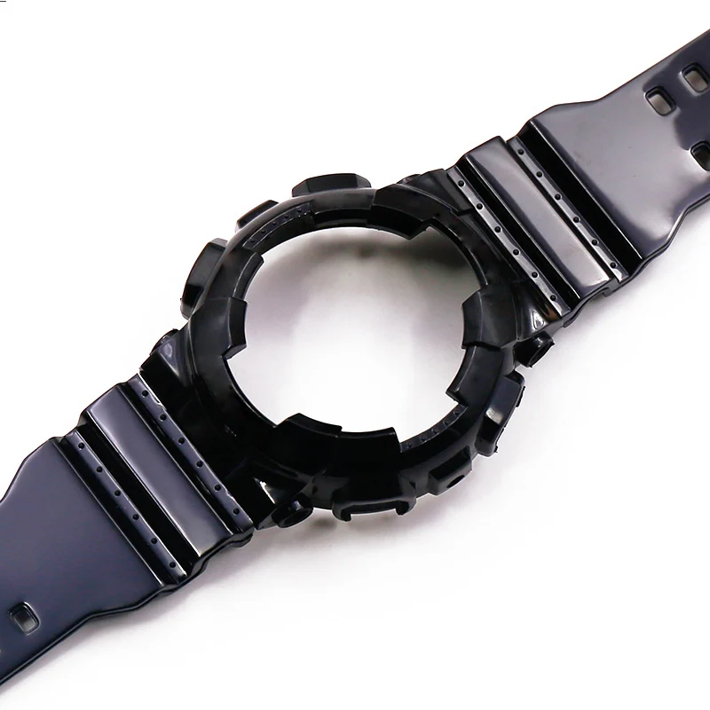 Аксессуары для часов Casio, глянцевый резиновый ремешок GSHOCK GLS GD GA110 GA100 GD120, мужской спортивный водонепроницаемый ремешок, черный, золотой чехол для костюма