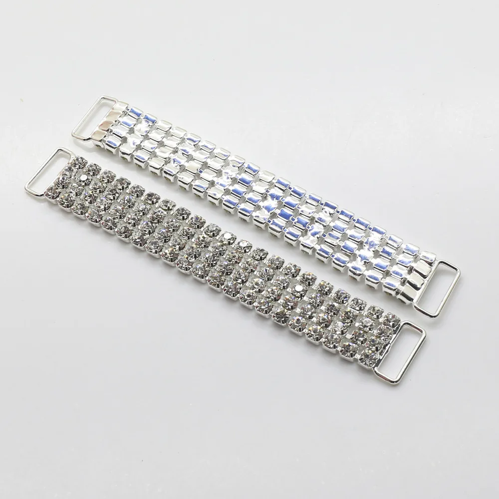 2 шт. 4 ряда полностью Кристальные Стразы Соединительные элементы для бикини