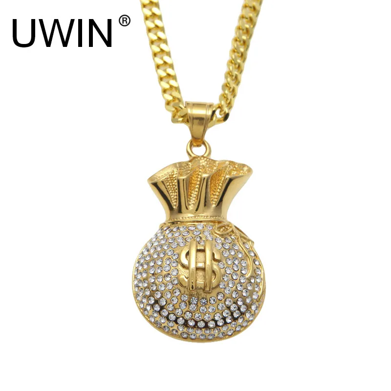 Мужская подвеска-кошелек UWIN в стиле хип-хоп из нержавеющей стали | Украшения и