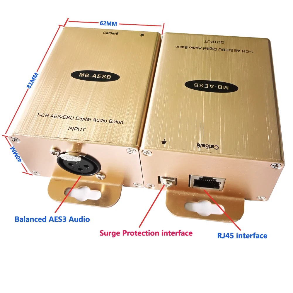 Цифровой аудиоадаптер AES/EBU аудиопреобразователь RJ45 сбалансированный через Cat5|aes