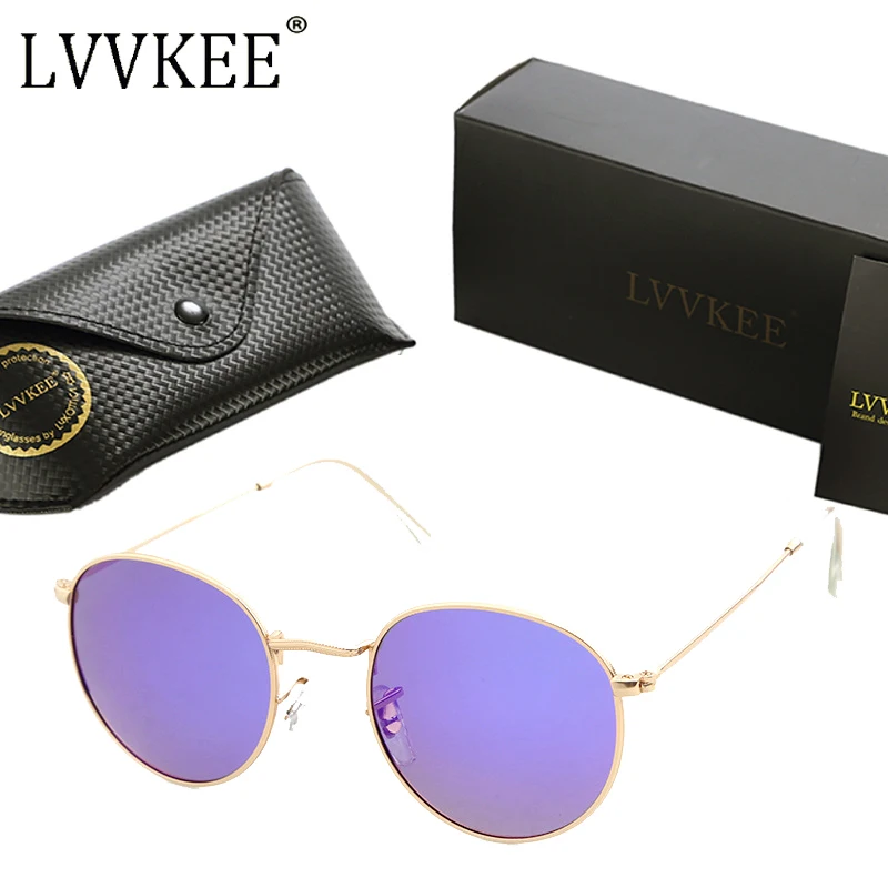 LVVKEE брендовые винтажные круглые металлические поляризационные солнцезащитные