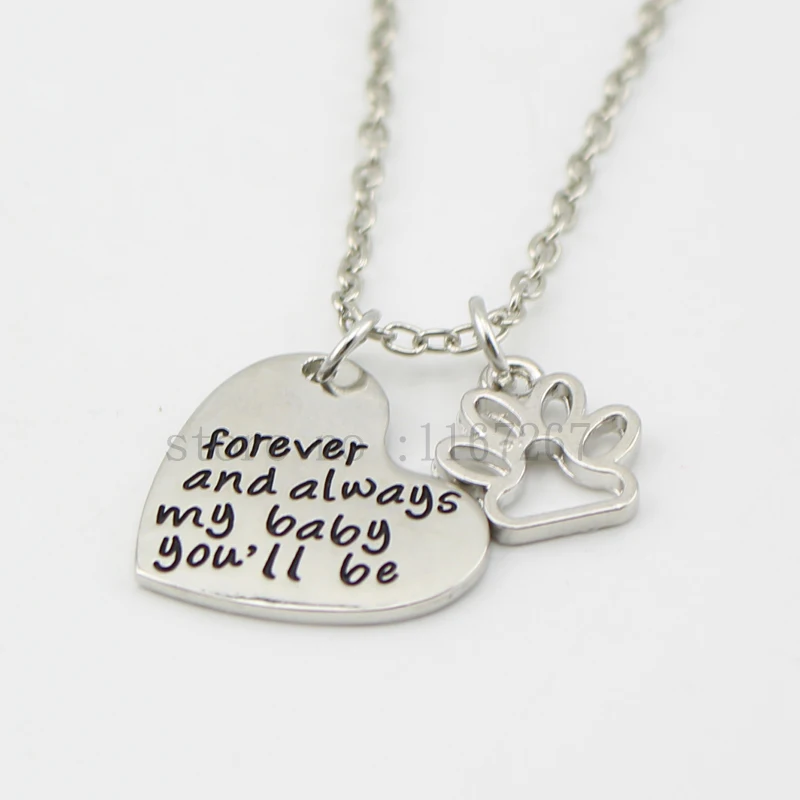 Ожерелье с подвеской в виде животных &quotforever and always my baby you'll&quot Подвеска Любителя