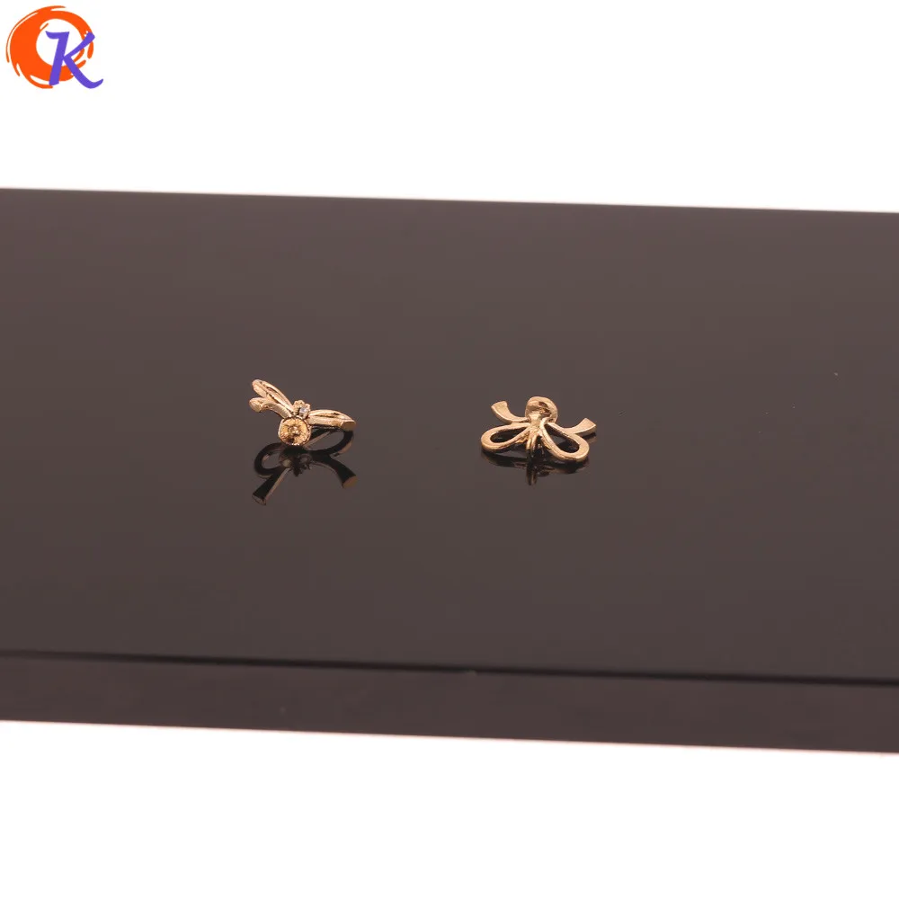

Cordial Design 100Pcs 8*10MM Jewelry Accessories/DIY Connectors/Bowknot Shape/Genuine Gold Plating/Hand Made/Earring Findings