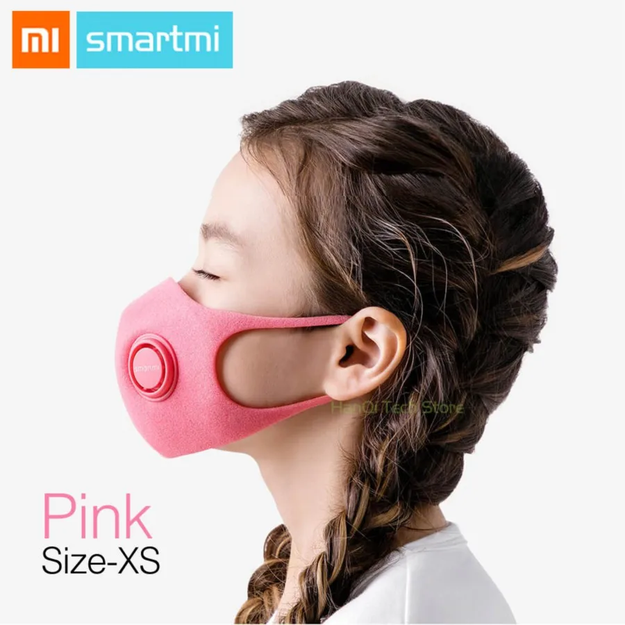 Pink XS Size Xiaomi 3 шт./лот, воздушная маска для детей, анти-загрязнение, противотуманная, Пылезащитная маска для лица, 3D дизайн, на открытом воздухе, на велосипеде, забота о здоровье, мягкие маски - Цвет: Pink XS Size