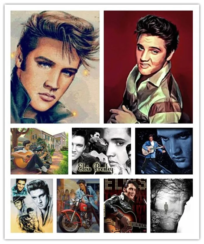 Алмазная 5D картина Elvis Presley с квадратными стразами полноразмерная 3D вышивка