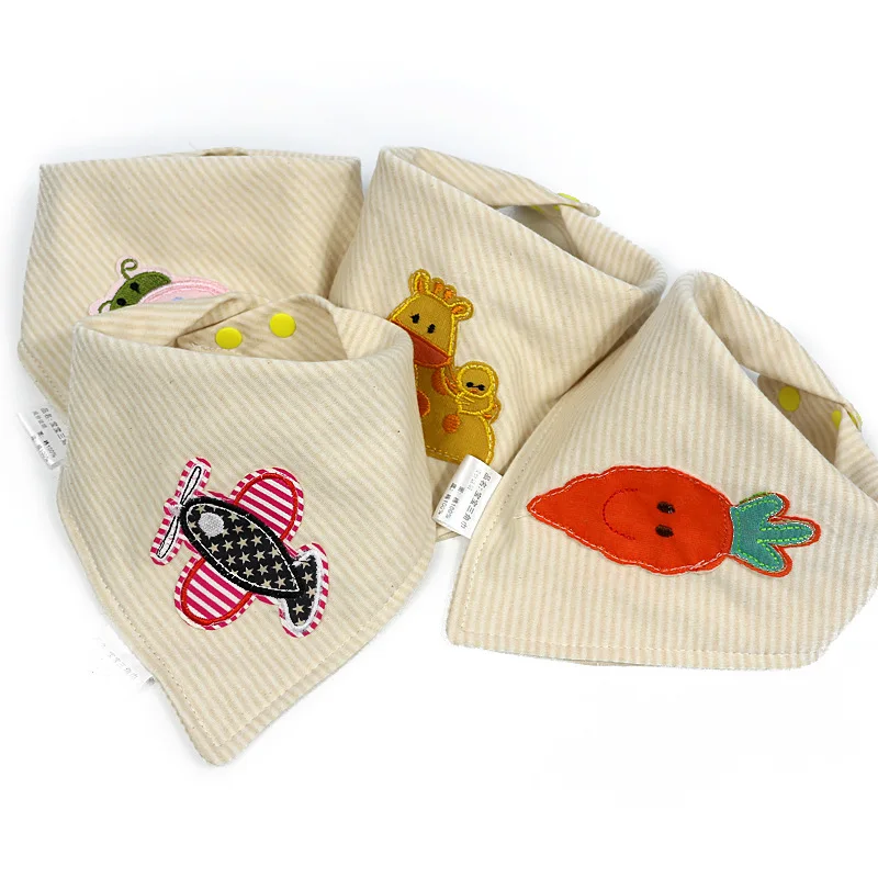 Слюнявчик детский двухслойный из 100% хлопка для новорожденных мальчиков и