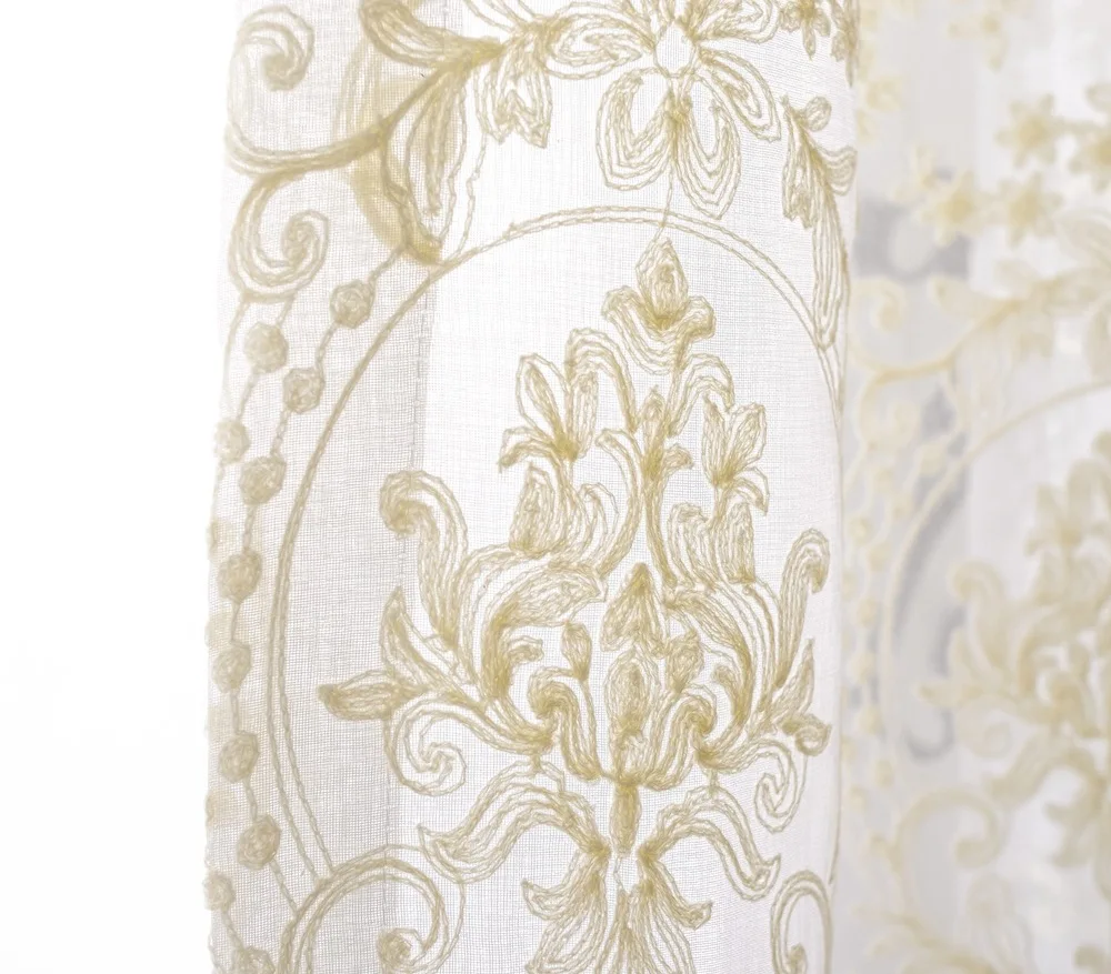 Трехмерная вышитая занавеска цветы растительные пасторальные шторы занавески