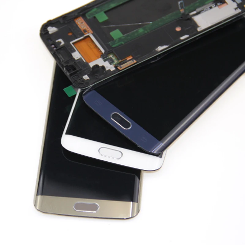 SUPER AMOLED Дисплей для Samsung Galaxy S6 edge ЖК дисплей + рамка G925 G925F Сенсорный экран планшета