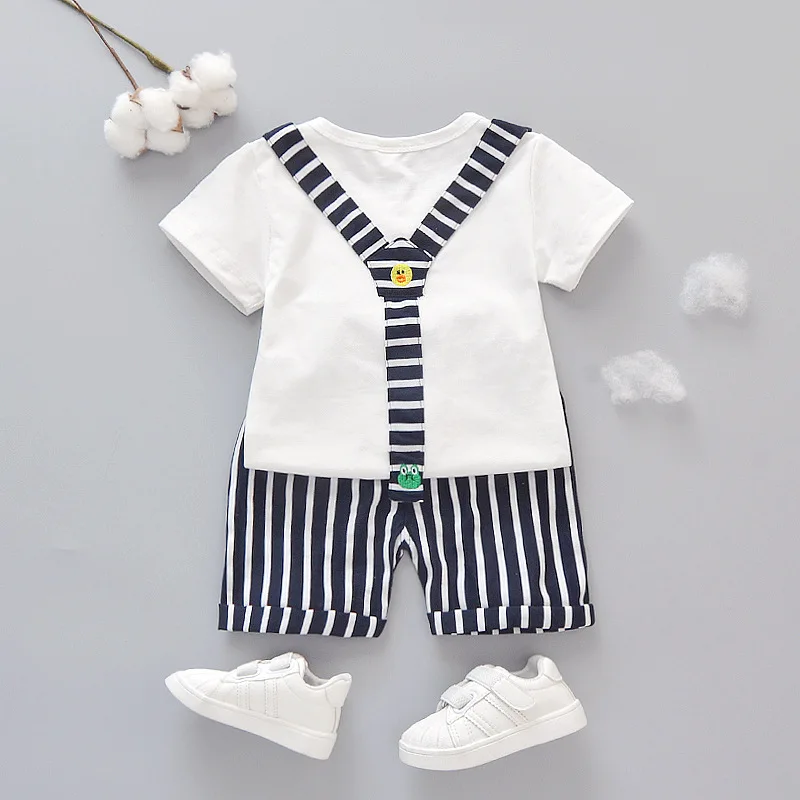 Одежда для мальчиков лето 2019 Детская футболка костюм из двух предметов хлопковая