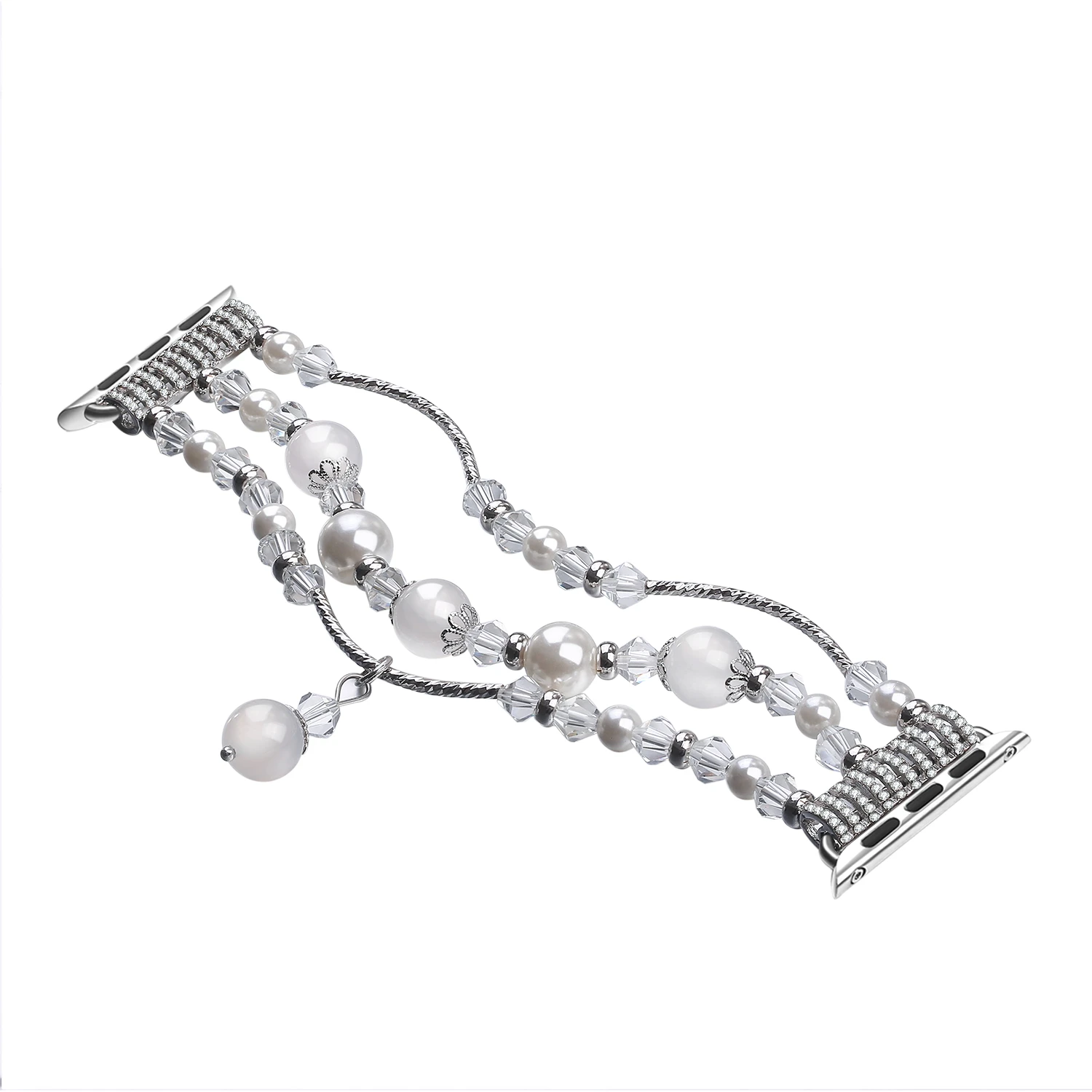 Ручной работы эластичный стрейч браслет с жемчугом и кристаллами ремешок для apple watch 5 4 3 2 1 40 мм 44 мм шикарный ремешок для Iwatch 4 38 мм 42 мм - Цвет ремешка: Color 4