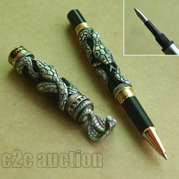 Роликовая Шариковая ручка JINHAO черная с золотой змеей ветер змея год