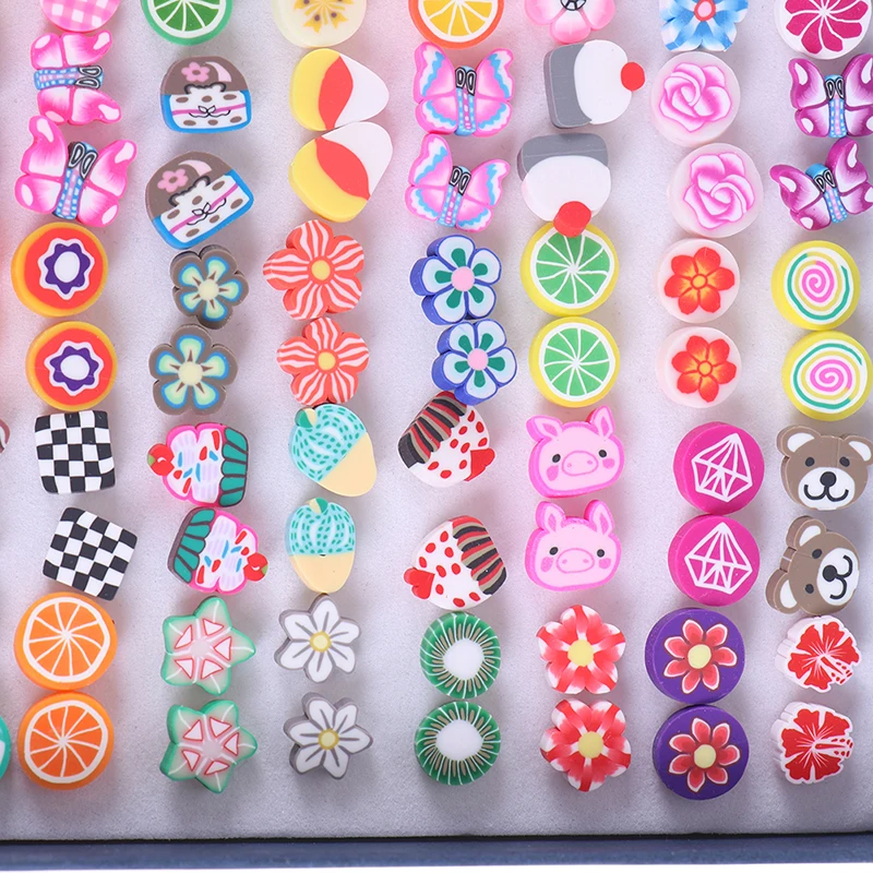 100 пар/компл.. Дополнительные слайды Fimo подвески для поставки слаймов набор