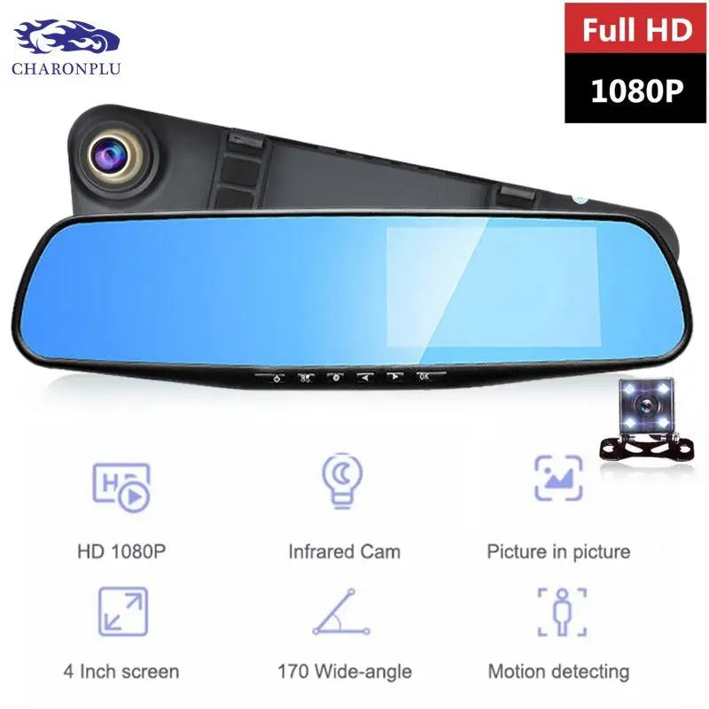 CHARONPLU DVR Dash camera двойной видеорегистратор автомобильная зеркало 4 k/Con Vision Nocturna