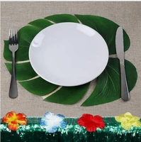 120pcs artificial leaf tropical palm leaves diy summer forest theme party supplies table and family garden wedding party decor
