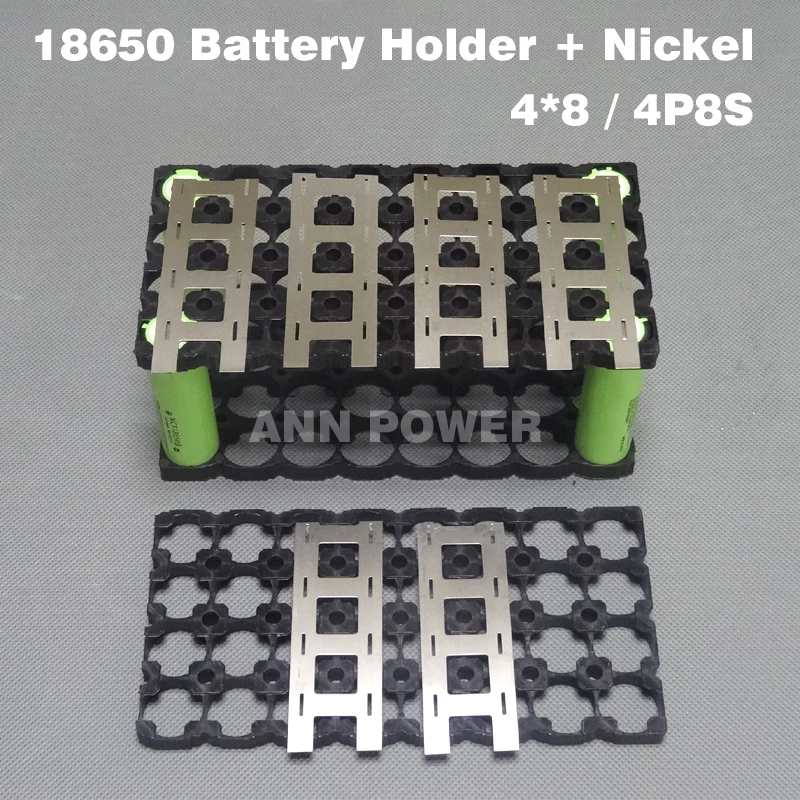 Держатель литий ионного аккумулятора 4*8 (4P8S) 18650 + никелевая полоса 4P2S